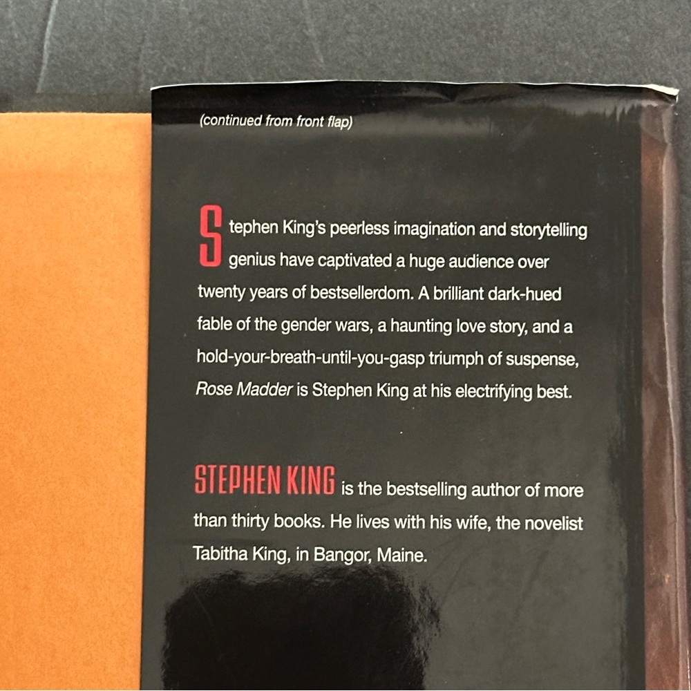 Rose Madder by Stephen King (1st Edition) | Fiction, Horror | Hardcover Book - Picture 4 of 10
